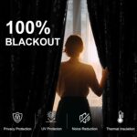 NICETOWN 100% Black Out Curtains 84 inch Long, Grommet Floral Blackout Curtains ... - Image 4