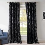 NICETOWN 100% Black Out Curtains 84 inch Long, Grommet Floral Blackout Curtains ... - Image 7