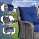 Wumiokio Patio Furniture Sets, 3 Pieces Wicker Outdoor Furniture - 360 Degree Sw... - Image 6