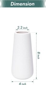 D'vine Dev 8 Inch Ceramic Flower Vase Textured Finishing, Minimalist Design for ... - Image 4