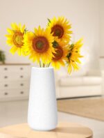 D'vine Dev 8 Inch Ceramic Flower Vase Textured Finishing, Minimalist Design for ... - Image 6