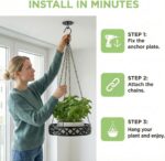 Hanging Planter with Metal Chain & Wall Hook, Stylish Indoor Outdoor Plant Hange... - Image 8