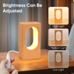 YIEONSHION LED Wood Desk Lamp, Dimmable Bedside Night Light for Bedroom, Creativ... - Image 4