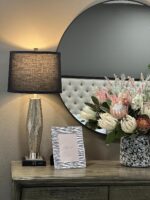 QiMH Table Lamps Set of 2, Bedroom Lamp with USB A+C Charging Ports, Modern Glas... - Image 7