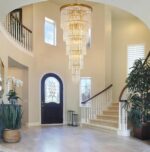 Grand Luxury Crystal Chandelier for High Ceiling Foyer, 37-Light Copper Round St... - Image 4