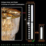 Grand Luxury Crystal Chandelier for High Ceiling Foyer, 37-Light Copper Round St... - Image 6