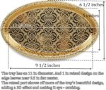 Fermus Set of 2 Oval Metal Tray 11 inches Long Jewelry Dish Cosmetics Organizer ... - Image 3