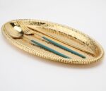 Fermus Set of 2 Oval Metal Tray 11 inches Long Jewelry Dish Cosmetics Organizer ... - Image 4