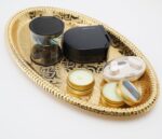 Fermus Set of 2 Oval Metal Tray 11 inches Long Jewelry Dish Cosmetics Organizer ... - Image 5