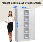 Polup White Kitchen Pantry Cabinet, 71 Inch Tall Metal Storage Cabinet with Door... - Image 4
