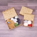 LUSYDECO Set of 3 Scalloped Edge Wicker Basket with Lid, Rectangle Wicker Storag... - Image 4