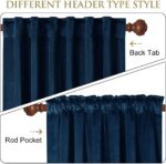 StangH Navy Blue Velvet Curtains 96 inches Long for Living Room, Luxury Blackout... - Image 3