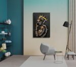 Motivational Wall Art - African American Wall Decor Black Gold King Canvas Art P... - Image 3
