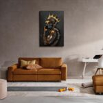 Motivational Wall Art - African American Wall Decor Black Gold King Canvas Art P... - Image 4