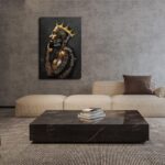 Motivational Wall Art - African American Wall Decor Black Gold King Canvas Art P... - Image 5
