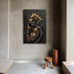 Motivational Wall Art - African American Wall Decor Black Gold King Canvas Art P... - Image 6
