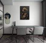 Motivational Wall Art - African American Wall Decor Black Gold King Canvas Art P... - Image 8