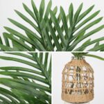 Fake Plants 14.2" Faux Palm Plant in Glass Vase, Realistic Tropical Fake Palm Ho... - Image 4