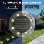 Solar Ground Lights Outdoor, 12 Pack Solar Lights Outdoor Waterproof, Mini Flat ... - Image 3