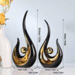 XMGZQ 2pcs Black and Gold Modern Abstract Art Statue Table Decoration,Elegantes ... - Image 3