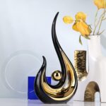 XMGZQ 2pcs Black and Gold Modern Abstract Art Statue Table Decoration,Elegantes ... - Image 6