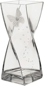 Butterfly Vase - Large Handmade Glass Vase - Decorated with Branded Crystal and ... - Image 3