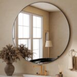 HARRITPURE 48 Inch Round Mirror, Black Circle Bathroom Mirror, Modern Aluminum A... - Image 3