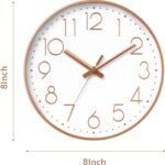 DAXSMY Wall Clock - 8 Inch Silent Non-Ticking Modern 3D Wall Clocks Battery Oper... - Image 4
