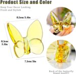 kanpura Yellow Crystal Flying Butterfly Figurine,Glass Butterfly Figurine Orname... - Image 6