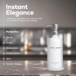 White Glass Dish Soap Dispenser for Kitchen Sink by Brighter Barns - Modern Kitc... - Image 3