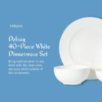 Mikasa Delray 40-Piece Bone China Dinnerware Set, White Round Dishes for 8 - Din... - Image 3