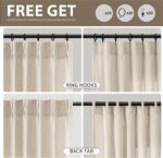 Pinch Pleated Linen Curtains 96 Inch Length 2 Panels for Living Room Bedroom Nat... - Image 4