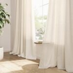 Pinch Pleated Linen Curtains 96 Inch Length 2 Panels for Living Room Bedroom Nat... - Image 6