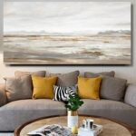 TRAIN2 ART Abstract Wall Art Canvas Wall Art for Living Room Brown and Grey Ocea... - Image 3