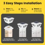Brighticonic Solar Post Cap Lights Outdoor for 4x4, 3x3 – Auto On/Off Post Light... - Image 9