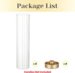 Hewory Hurricane Glass Candle Holders: Set of 8 Gold Candlestick Holders with 11... - Image 7
