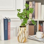 Cream White Ceramic Vase for Flowers, Gold Flower Vase Modern Home Decor, Small ... - Image 3