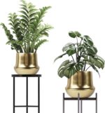 Brass Gold Plant Pot Indoor Planter Small Flower Pot 6 inch Ceramic Plant Flower... - Image 7