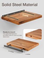 BATODA 16” x 12” Acacia Deep Floating Shelves, Large Extra Wooden Floating Shelv... - Image 4