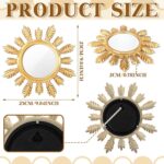 Dandat Set of 4 Gold Mirrors for Wall Decor Small Circle Flowers Mirrors Decorat... - Image 4
