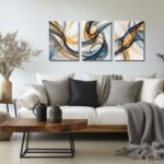 Abstract Wall Decor for Living Room Modern Prints Wall Art Bedroom 3 Piece Canva... - Image 3
