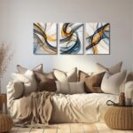 Abstract Wall Decor for Living Room Modern Prints Wall Art Bedroom 3 Piece Canva... - Image 5
