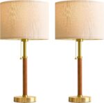 G-SAFAVA 22" Wood Table Lamps Mid Century Modern Lamp for Bedroom Living Room Be... - Image 7