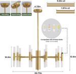 Modern Gold Chandelier 20-Light, Luxury Round Sputnik Chandeliers with Acrylic S... - Image 4
