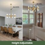 Modern Gold Chandelier 20-Light, Luxury Round Sputnik Chandeliers with Acrylic S... - Image 6
