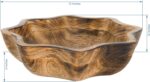 Natural Wooden Tray, Serving Bowl for Salad, Veggies and Fruits, Large Deep Tray... - Image 4
