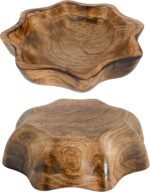Natural Wooden Tray, Serving Bowl for Salad, Veggies and Fruits, Large Deep Tray... - Image 5
