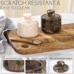Beige Marble Salt Cellar with Lid (3.5oz) - Scratch-resistant & Easy-to-Clean Sa... - Image 8