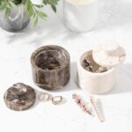Beige Marble Salt Cellar with Lid (3.5oz) - Scratch-resistant & Easy-to-Clean Sa... - Image 9