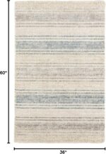 Dash and Albert Moonshine Cotton & Viscose Area Rug - 3' x 5' Neutral Stripe Han... - Image 4